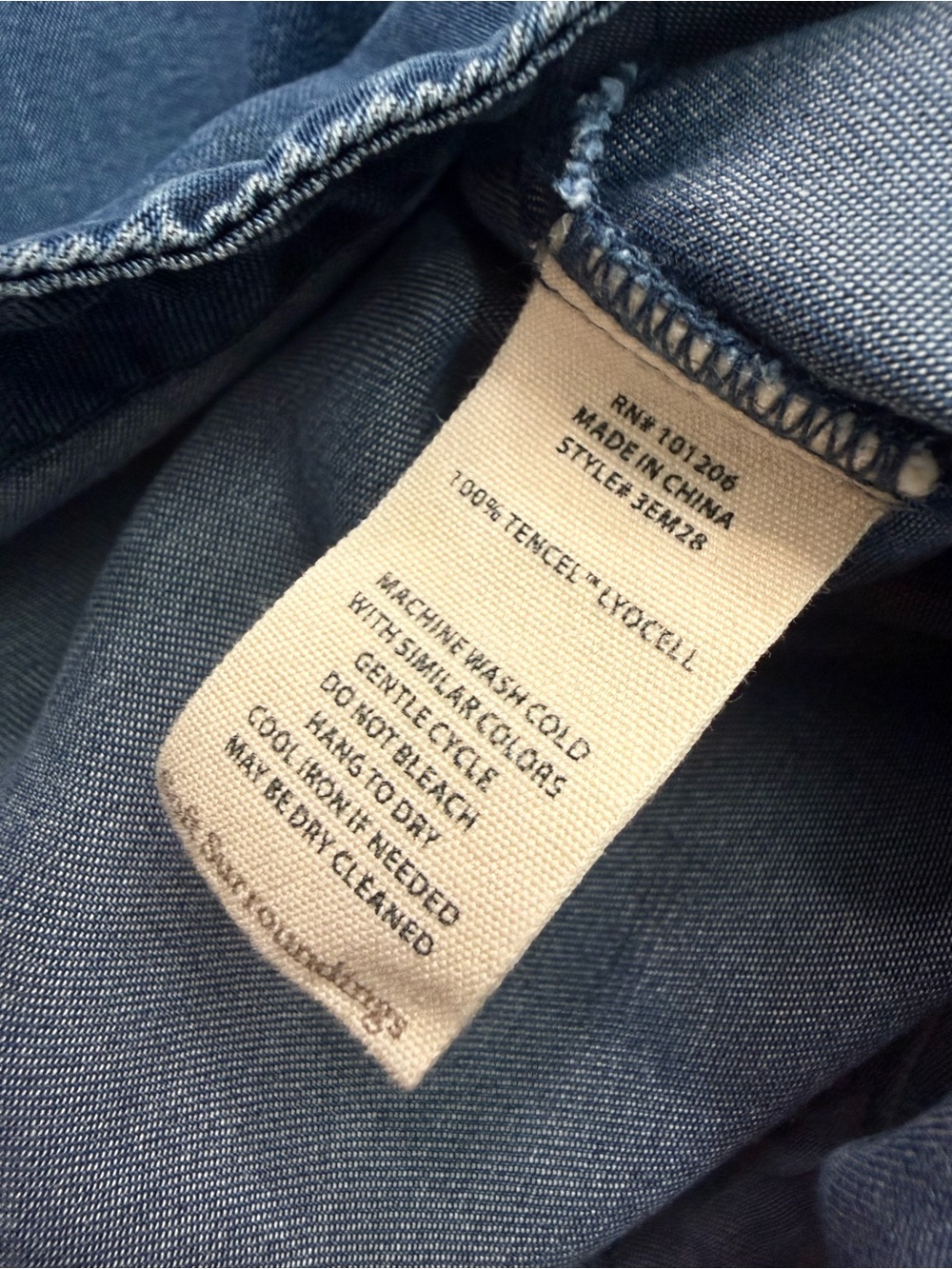 Soft Surroundings Denim Chambray Assymetric Button Detail Tunic Top Size PS - Picture 6 of 9